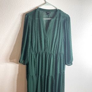 Torrid midi chiffon dress with dots